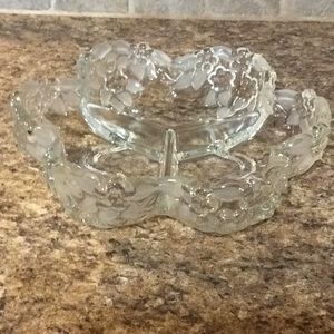 Vintage Mikasa Crystal Divided Serving Bowl.